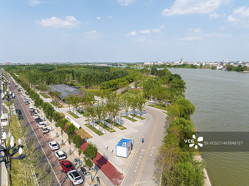 高视角航拍周口淮阳伏羲文化公园大景图片素材