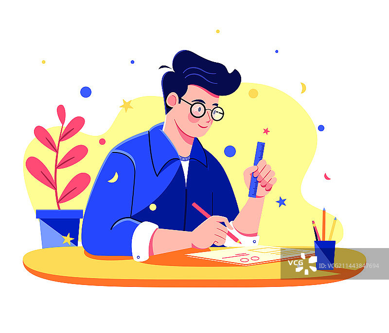 插画-写字/工作/办公图片素材