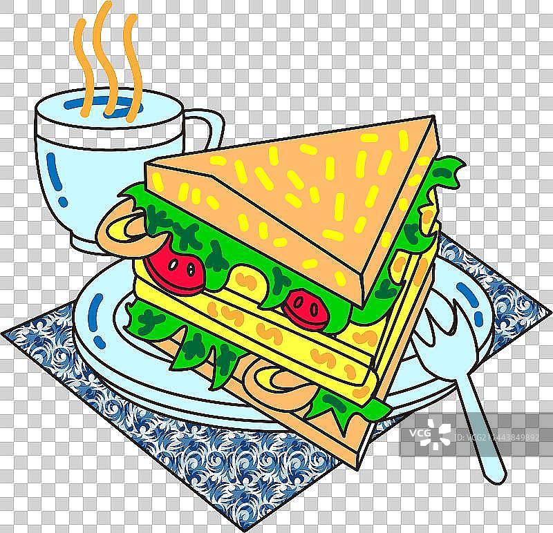 食品西餐三明治营养早餐休闲元素图片素材