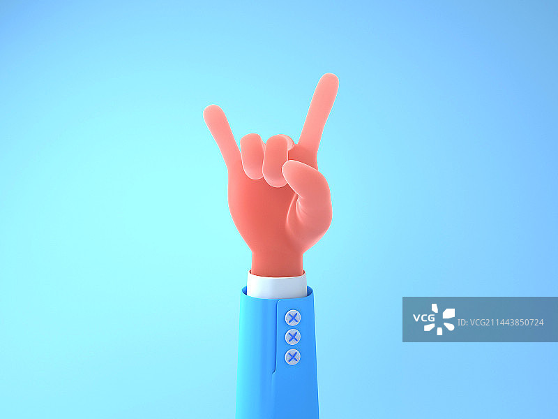 一只手表达爱你的手势图片素材