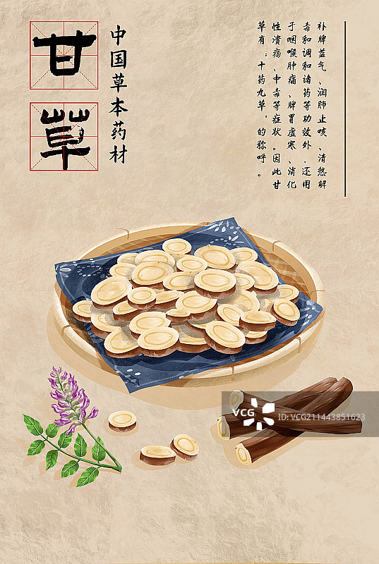 中国传统文化中草药药材之甘草图片素材