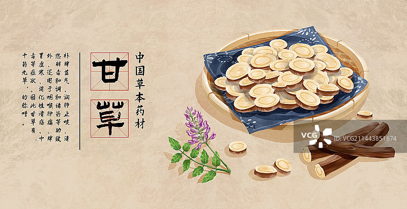中国传统文化中草药药材之甘草图片素材