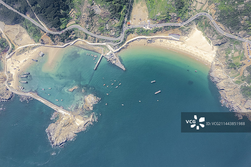 海岸线俯视图图片素材