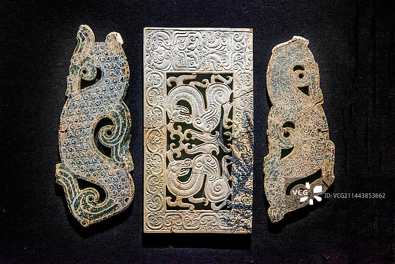 中国江苏徐州市博物馆馆藏汉代葬玉组合图片素材