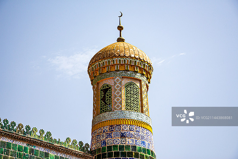 新疆喀什香妃园 伊斯兰建筑尖顶图片素材