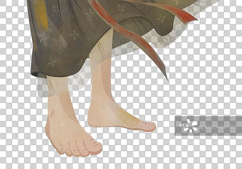 特写女人双脚插画图片素材