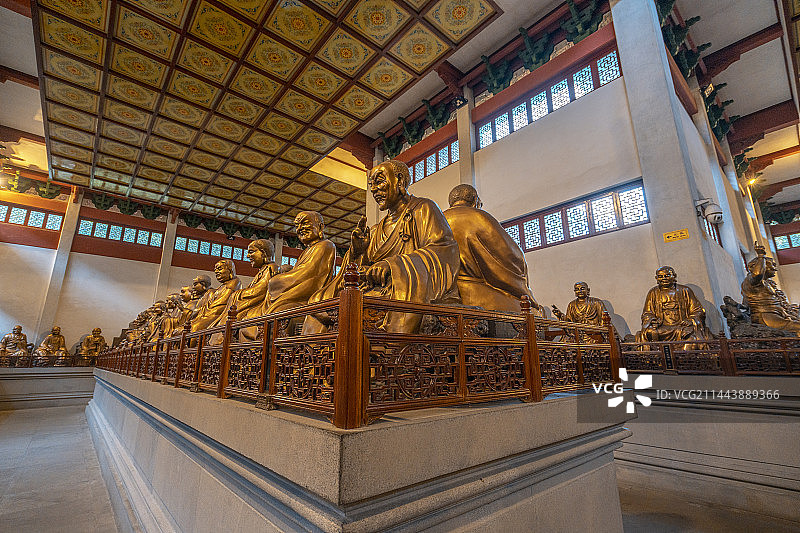 杭州灵隐寺五百罗汉堂图片素材