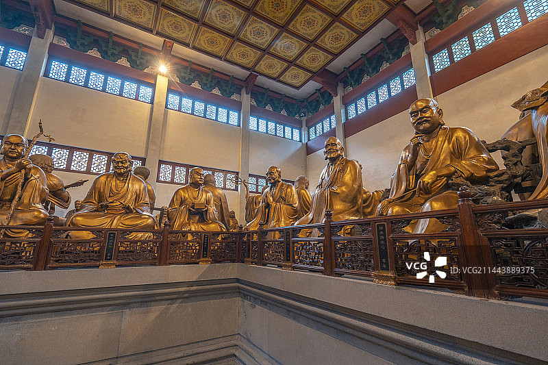 杭州灵隐寺五百罗汉堂图片素材