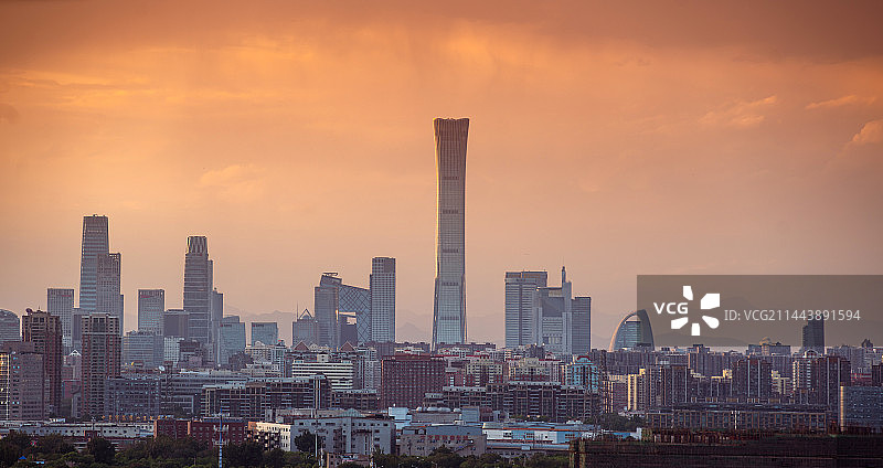 北京国贸CBD日落风景图片素材
