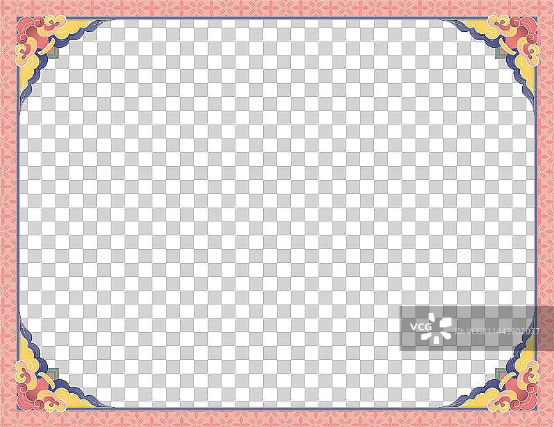 莲花国潮纹样边框设计图片素材