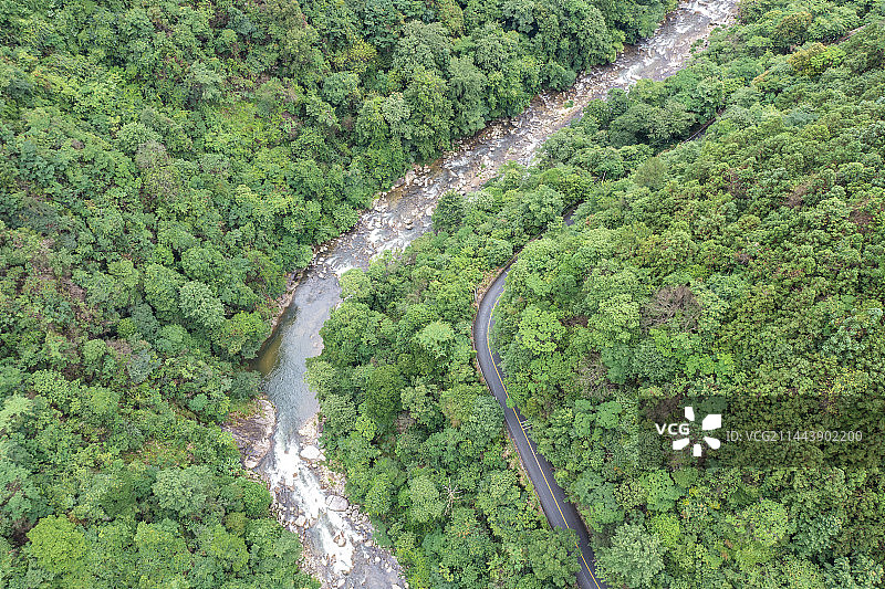 航拍湖南株洲炎陵神农谷景区景观图片素材