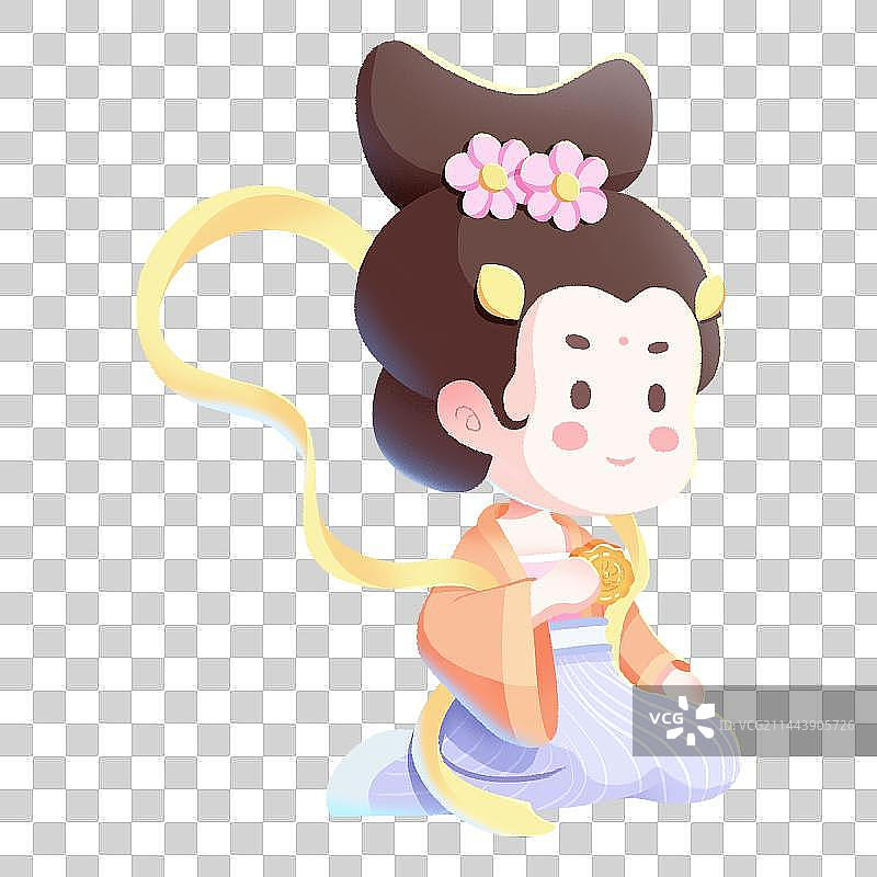 Q版中秋素材神话人物嫦娥免抠元素图片素材