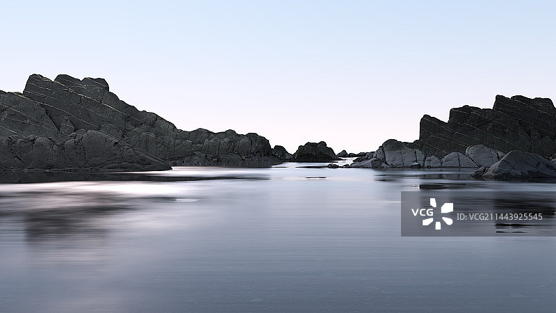 三维渲染抽象山脉地形图片素材