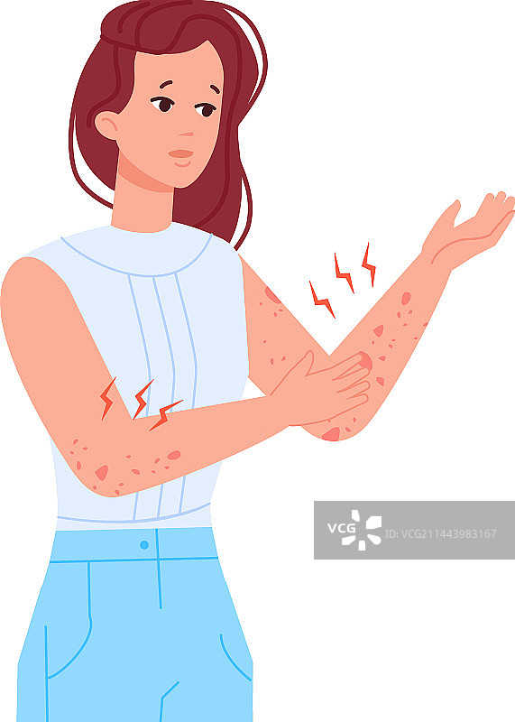 挠痒的女子图片素材