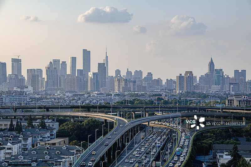 南京天际线图片素材