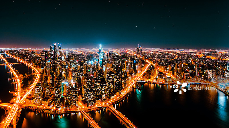 城市风光夜景全景图片素材