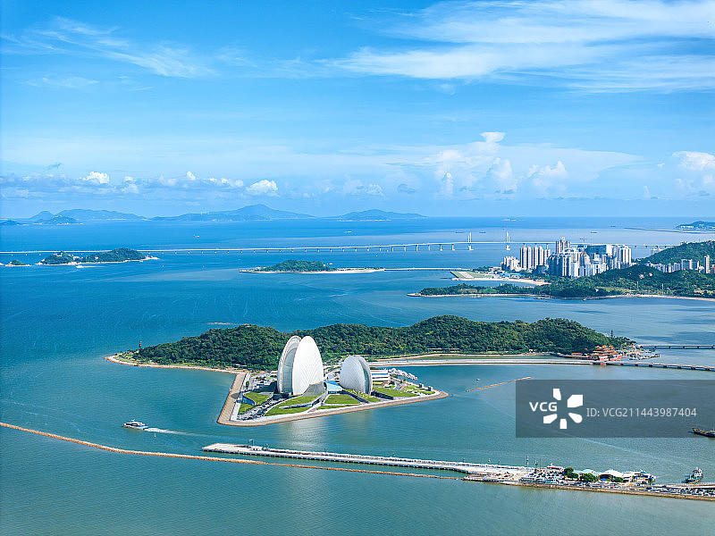 航拍珠海大剧院高空视角图片素材