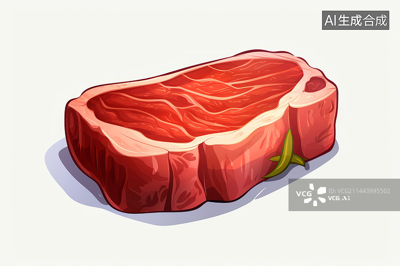 【AI数字艺术】生牛排卡通绘画插图图片素材