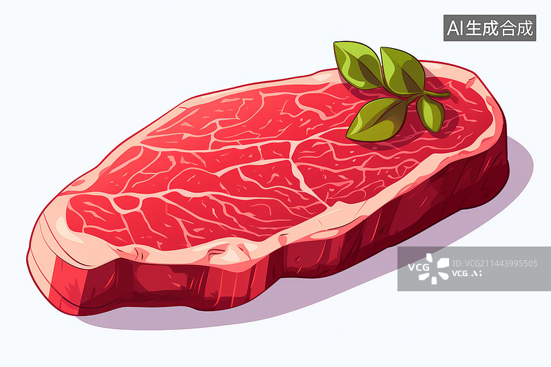 【AI数字艺术】生牛排卡通绘画插图图片素材