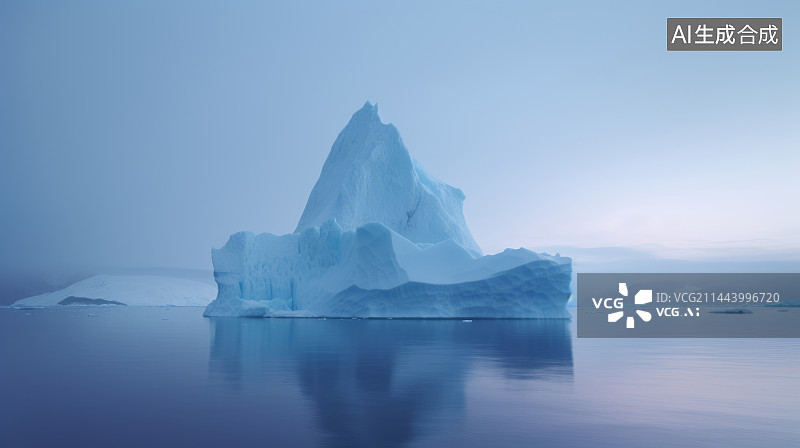 【AI数字艺术】蓝色冬季海洋冰山图片素材