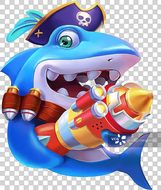 游戏原画角色 鲨鱼船长 免抠附源文件图片素材