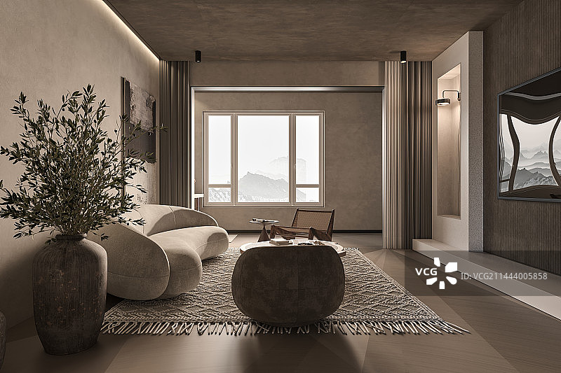 客气，起居室，室内设计，现代风格，侘寂风格图片素材