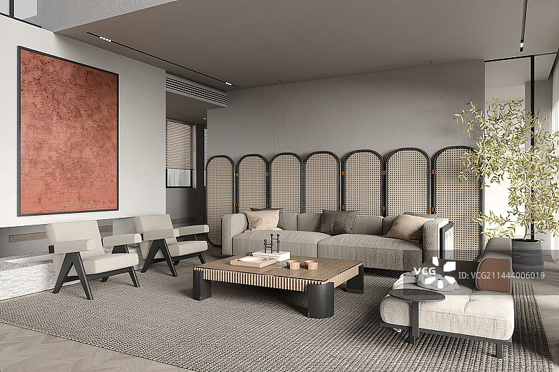 客气，起居室，室内设计，现代风格，侘寂风格图片素材