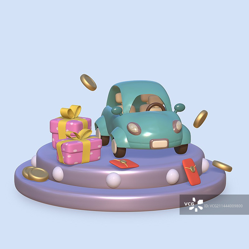 汽车购买促销3D插画图片素材