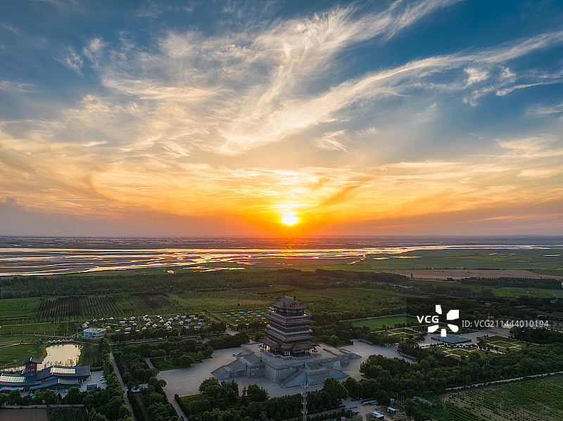 中国古代四大名楼，山西省运城市永济市蒲州镇——鹳雀楼图片素材