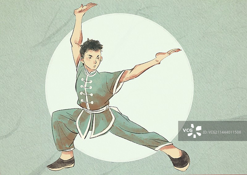 素雅武术插画图片素材