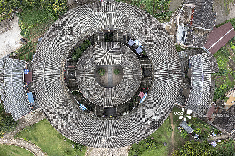 永定区，湖坑镇，洪坑村，振成楼，八卦楼，土楼王子，东方建筑明珠，洪坑土楼群图片素材