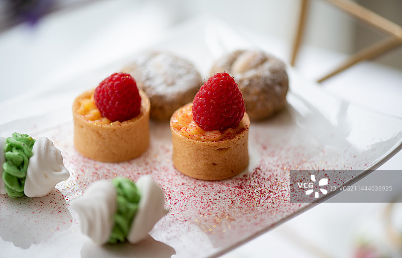 下午茶-树莓甜点图片素材