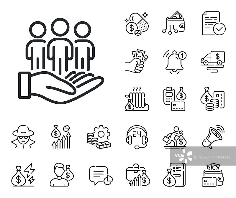 最佳买家线性图标客户群现金标志图片素材