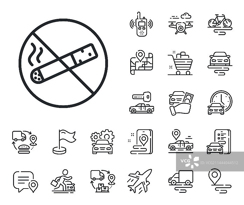 禁止吸烟标志线条图标图片素材