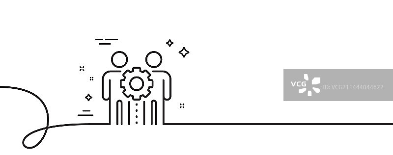 员工团队合作线图标协作标志图片素材