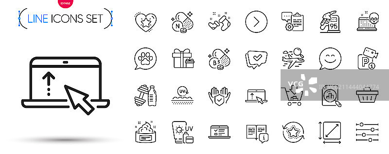 手动搜索航班和筛选线性图标包图片素材