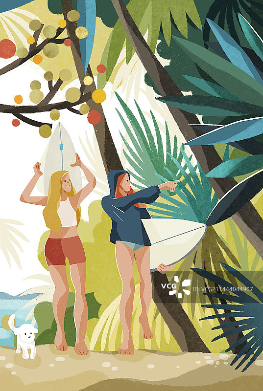 夏天来了一起去海边的假期图片素材