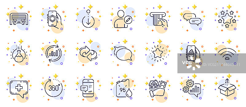 美食应用停车场描边图标集图片素材