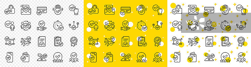 批准面试通过文件线性图标图片素材