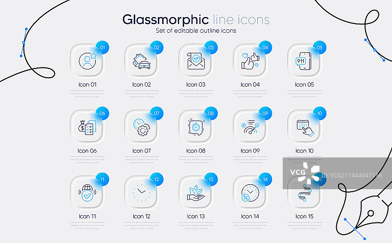 贷款利率计时器和家庭充电线性图标集图片素材