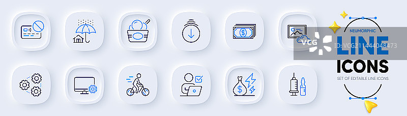 房屋保险冰淇淋和下拉线图片素材