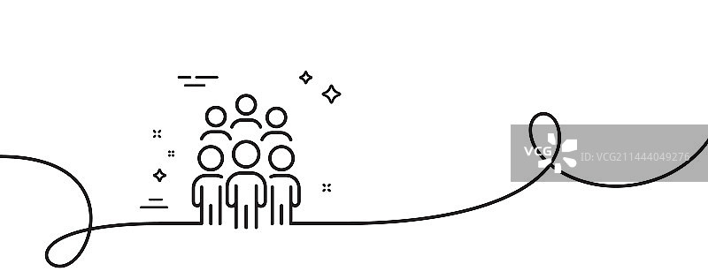 商务会议人群线性图标图片素材