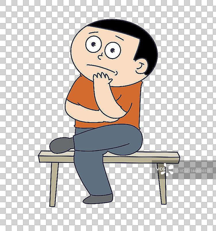 元素：跷二郎腿的思考的人物图片素材