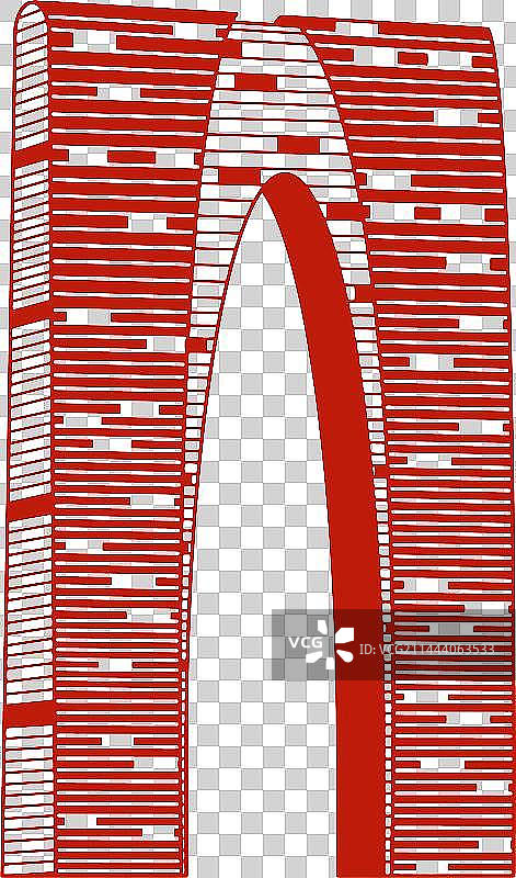 剪纸江苏苏州地标建筑东方之门图片素材