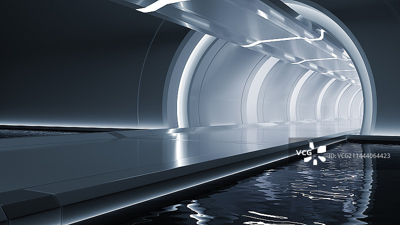 三维渲染的科幻太空通道图片素材