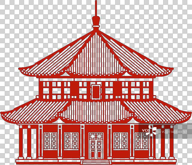 剪纸山东青岛栈桥码头回澜阁图片素材