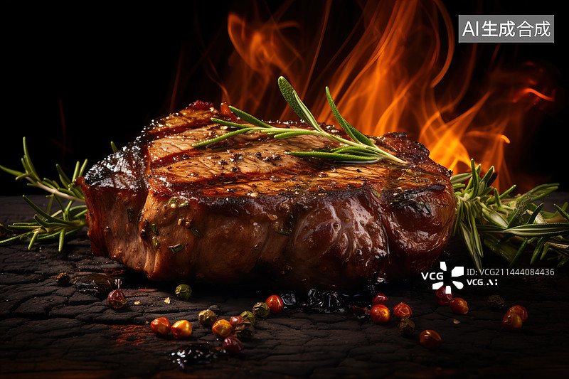 【AI数字艺术】牛排，烹饪图片素材