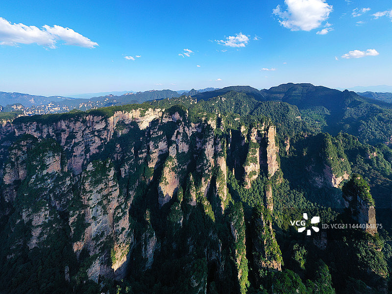 湖南省张家界市武陵源风景名胜区黄石寨航拍图片素材
