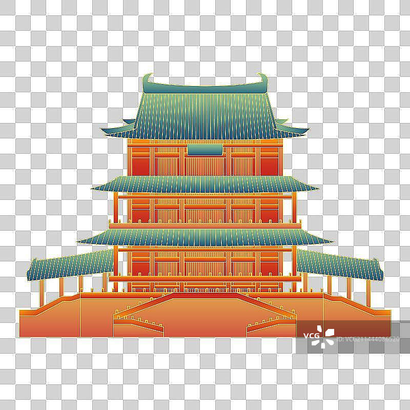 长沙杜甫江阁矢量元素图片素材