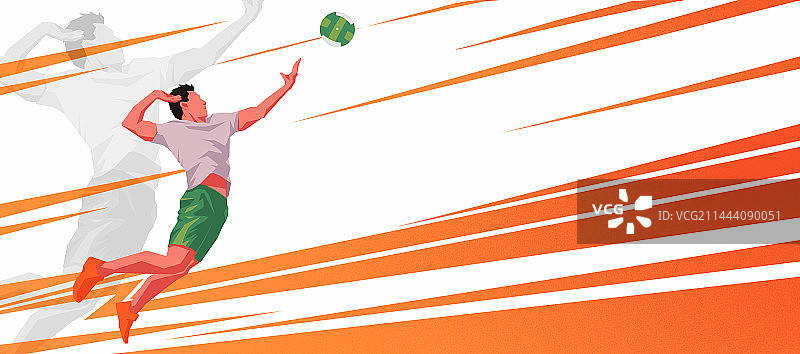 运动员--排球海报插画图片素材